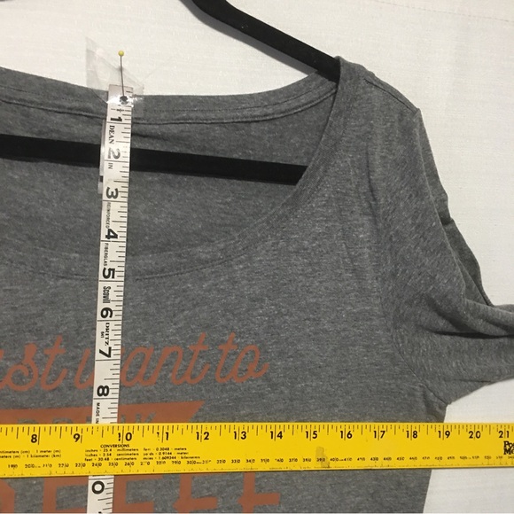 Next level scoop neck long sleeve gray tee shirt Spell out coffee dogs XL - Picture 4 of 9